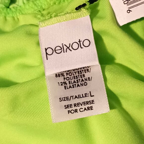 NEW Peixoto Ruffed Hipster Cheeky Bikini Swim Bottoms in Lime Green/Blue‎ Size L - Picture 10 of 14
